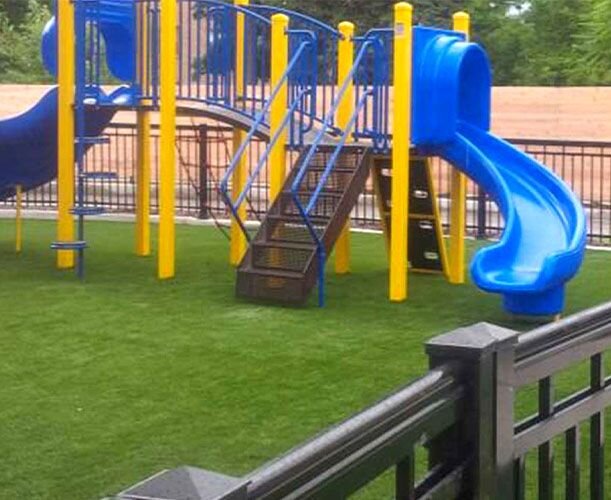 playground with artificial turf